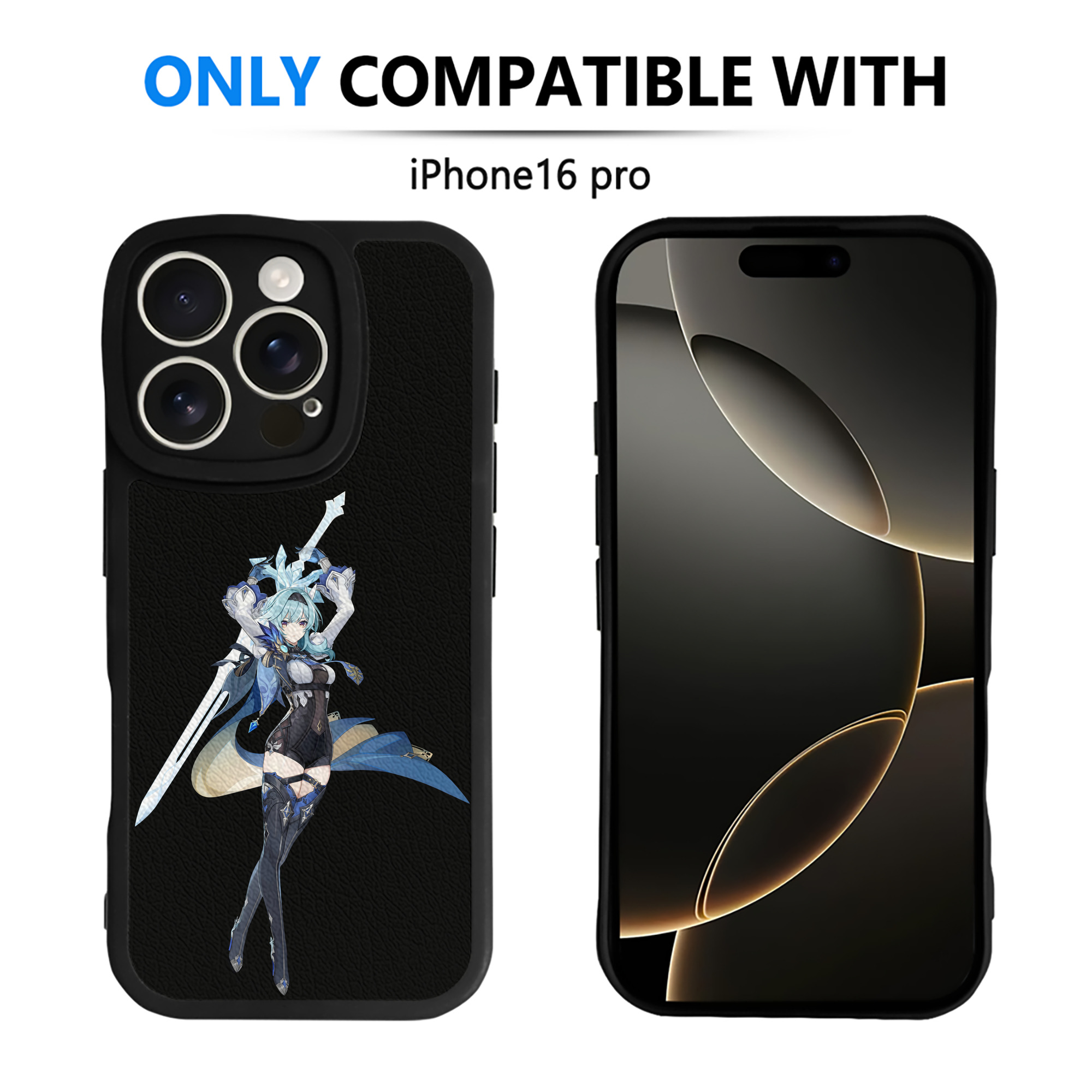 げんし神 优菈 ゆうら genshin Yūra 【iPhone 16シリーズ対応】シリコンスマホケース（レザー調） 材質：シリコン